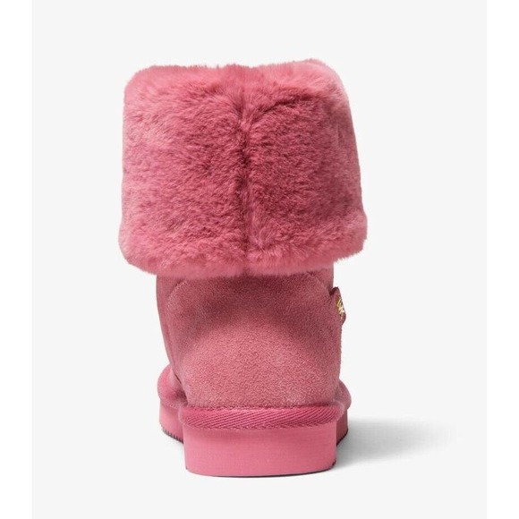 Michael Kors JULIA Faux Suede/Shearling Ankle Boot Bootie Rosewood/Pink 5/7/8 - Picture 2 of 8